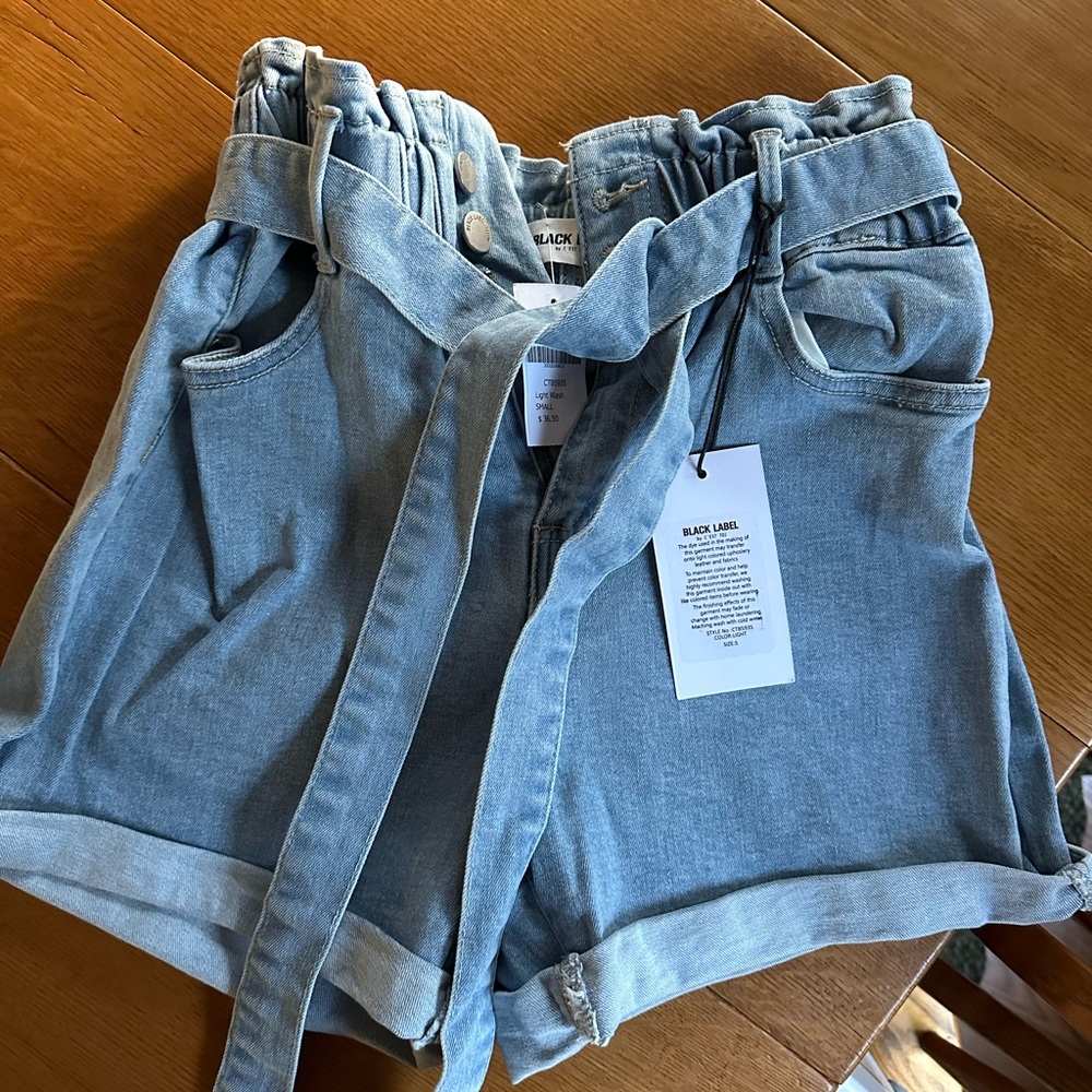 Just Black paper bag shorts